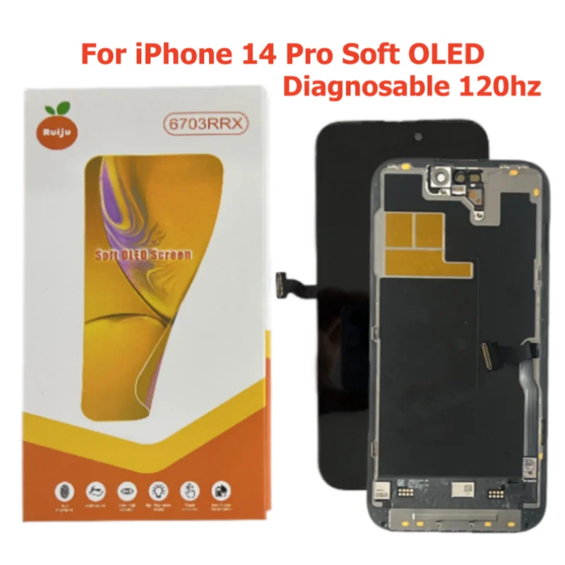 Diagnosable For iPhone 16 Pro Max Screen 17 15Pro 14Pro Max 16 15 Plus Display LCD with 3D Touch Digitizer Assembly Soft OLED RJ image 6
