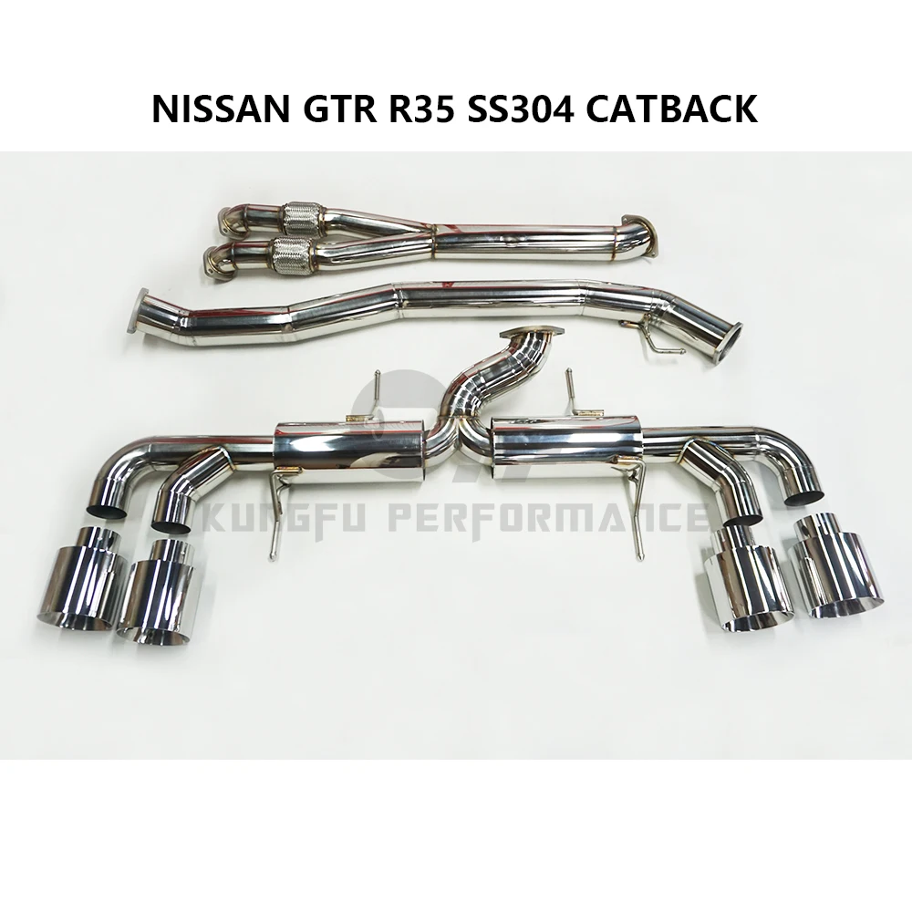 KUNGFU PERFORMANCE High Quality SS304 NIS SAN GTR Catback For R35 GT-R VR38DETT 2008+ Exhaust System