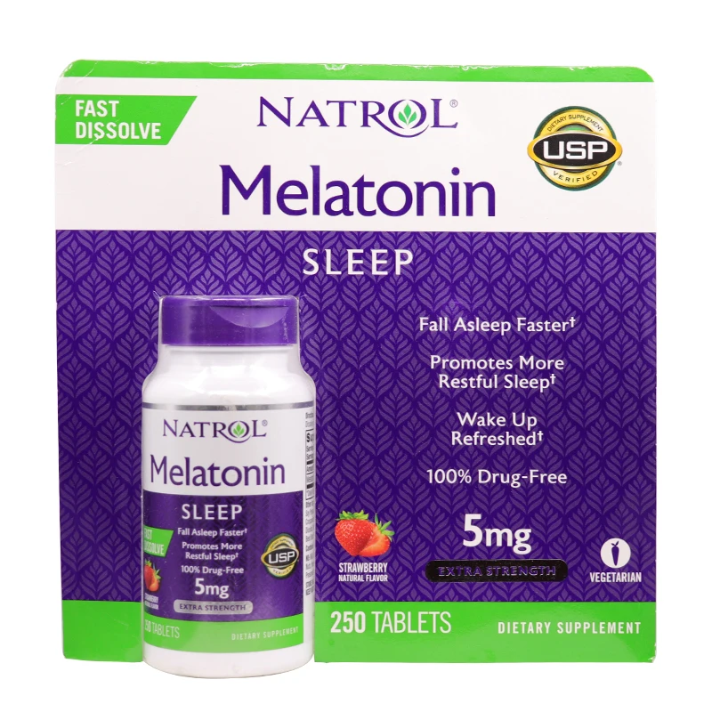 Original Natrol Melatonin 5mg*250pcs Fall Asleep Faster Stay Sleep Longer