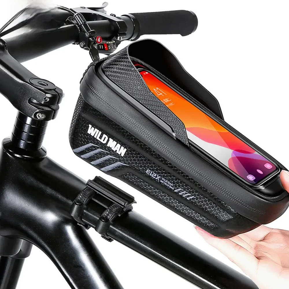 AliExpress WILD MAN Bike Bag 2L Frame Front Tube Cycling Bag Bicycle Waterproof Phone Case Holder 7.4 Inches