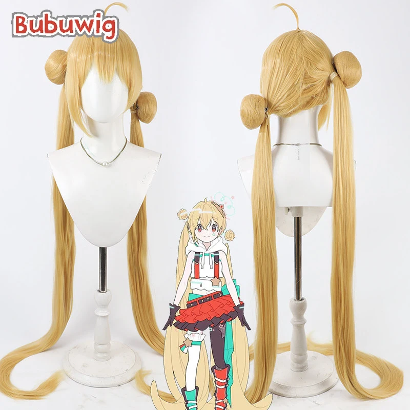 

Bubuwig Synthetic Hair URS-No.1005 Cosplay Wigs With Buns Virtual YouTuber URS-No.1005 150cm Straight Blonde Wig Heat Resistant