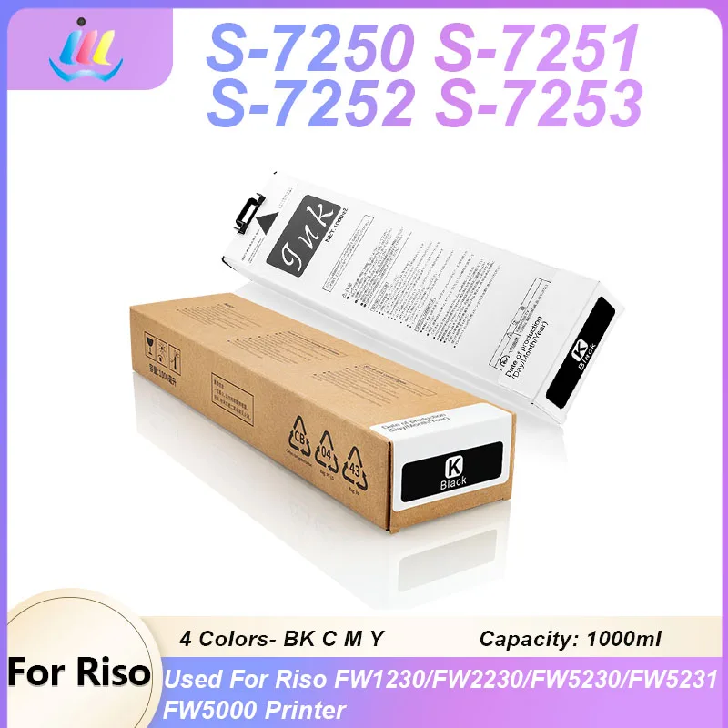 S-7250 S-7251 S-7252 S-7253 S7250 Ink Cartridge With Chip For Riso Comcolor FW1230 FW2230 FW5230 FW5231 FW5000 Inkjet Printer