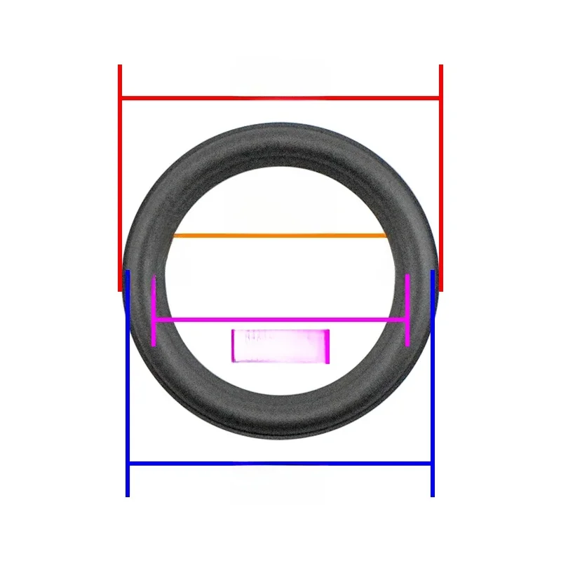 GHXAMP 3.5 pouces 85mm haut-parleur Surround réparation klaxon bord en caoutchouc haut-parleur anneau importé remplacement 82C-02 2 pièces