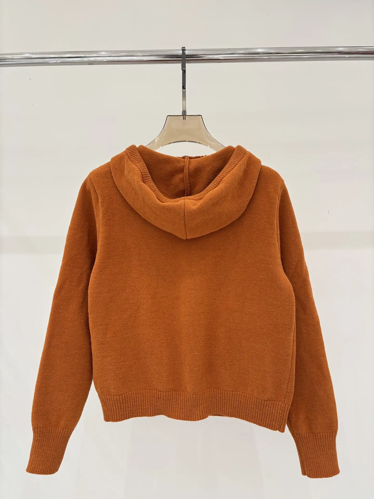 

25 autumn and winter new women's clothing new product hooded long sleeved knitted slim zipper cardigan sweater