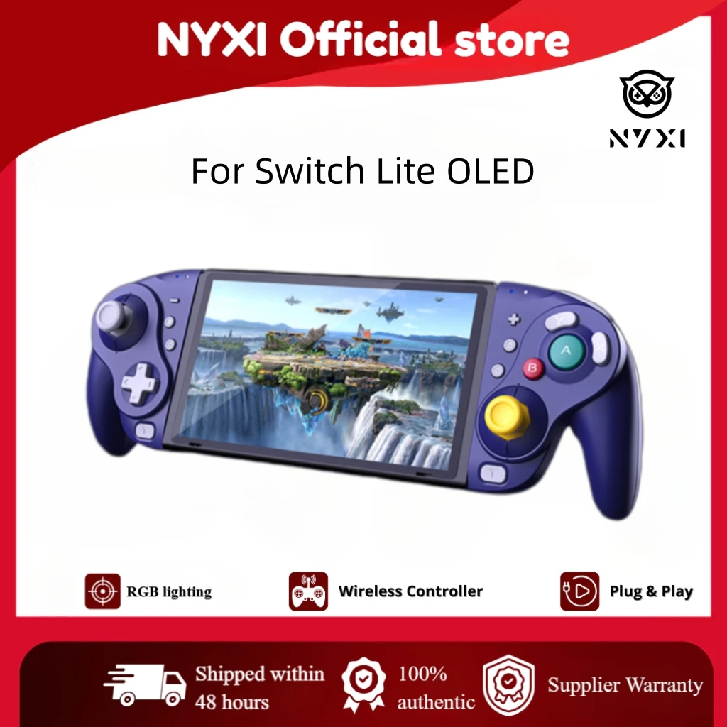 Manette de jeu sans fil NYXI Wizard, manette Joycon violette, joystick à effet Hall