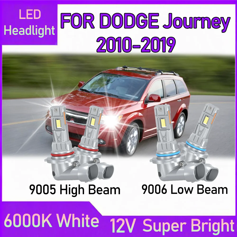 

2 шт. автомобильные фары светодиодные фары 9005 9006 дальний ближний свет 6000K турбо фары 12 В высокая мощность для Dodge Journey 2010-2019