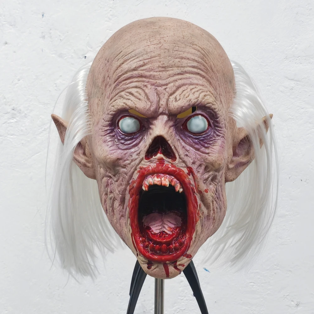 الرجل العجوز قناع مصاص دماء الرعب الوحش الدموي قناع هالوين كرنفال حفلة مخيف الكسالى زي غطاء رأس بيت الأشباح المزحة الدعامة