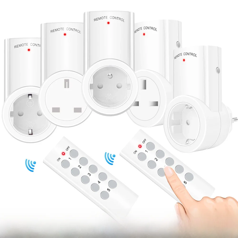 Télécommande sans fil prise intelligente ue français prise murale 433mhz Programmable prise électrique interrupteur 220V 230V LED maison sûre