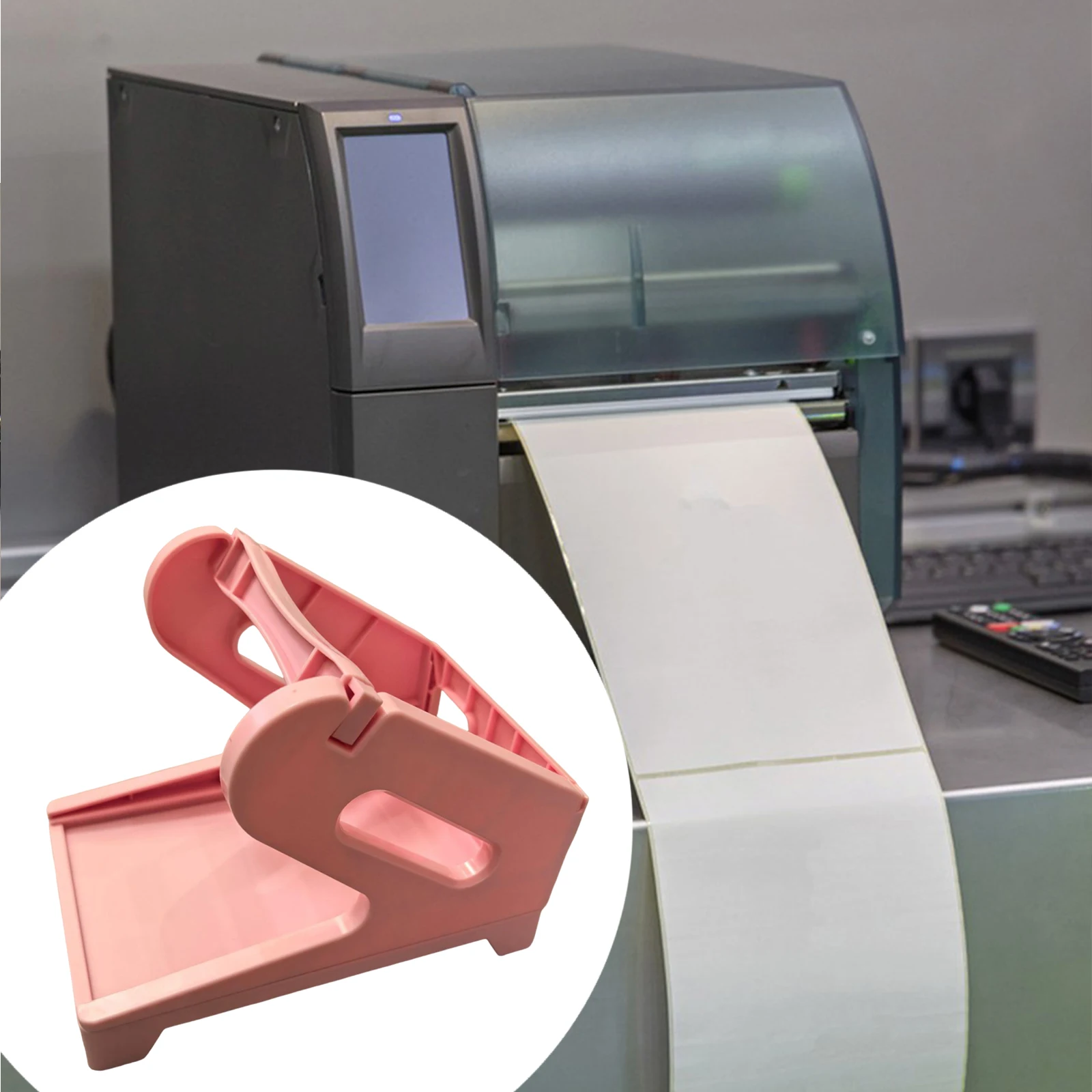 Porte-étiquette pour imprimante de bureau, fournitures d'accessoires, support d'étiquette d'expédition pour rouleaux et étiquettes pliables, supermarché, usine, bureau