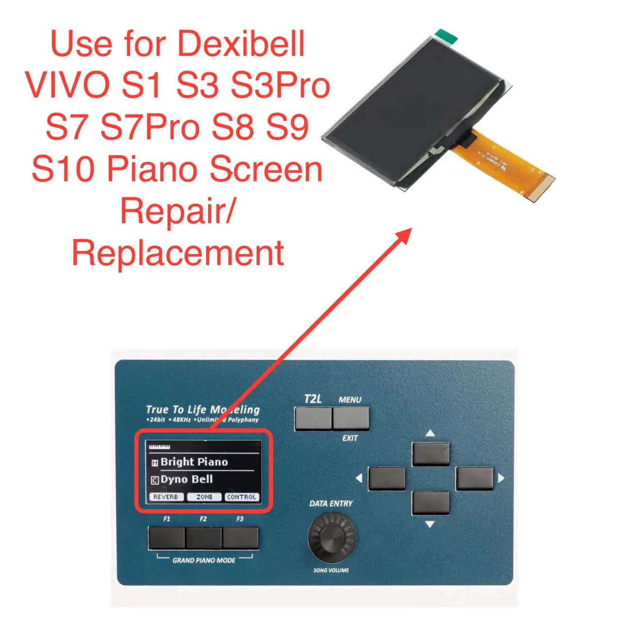 New Dexibell VIVO S1 S3 S3Pro S7 S7Pro S8 S9 S10 Piano Original Screen OLED Lcd Display Repair/Replacement