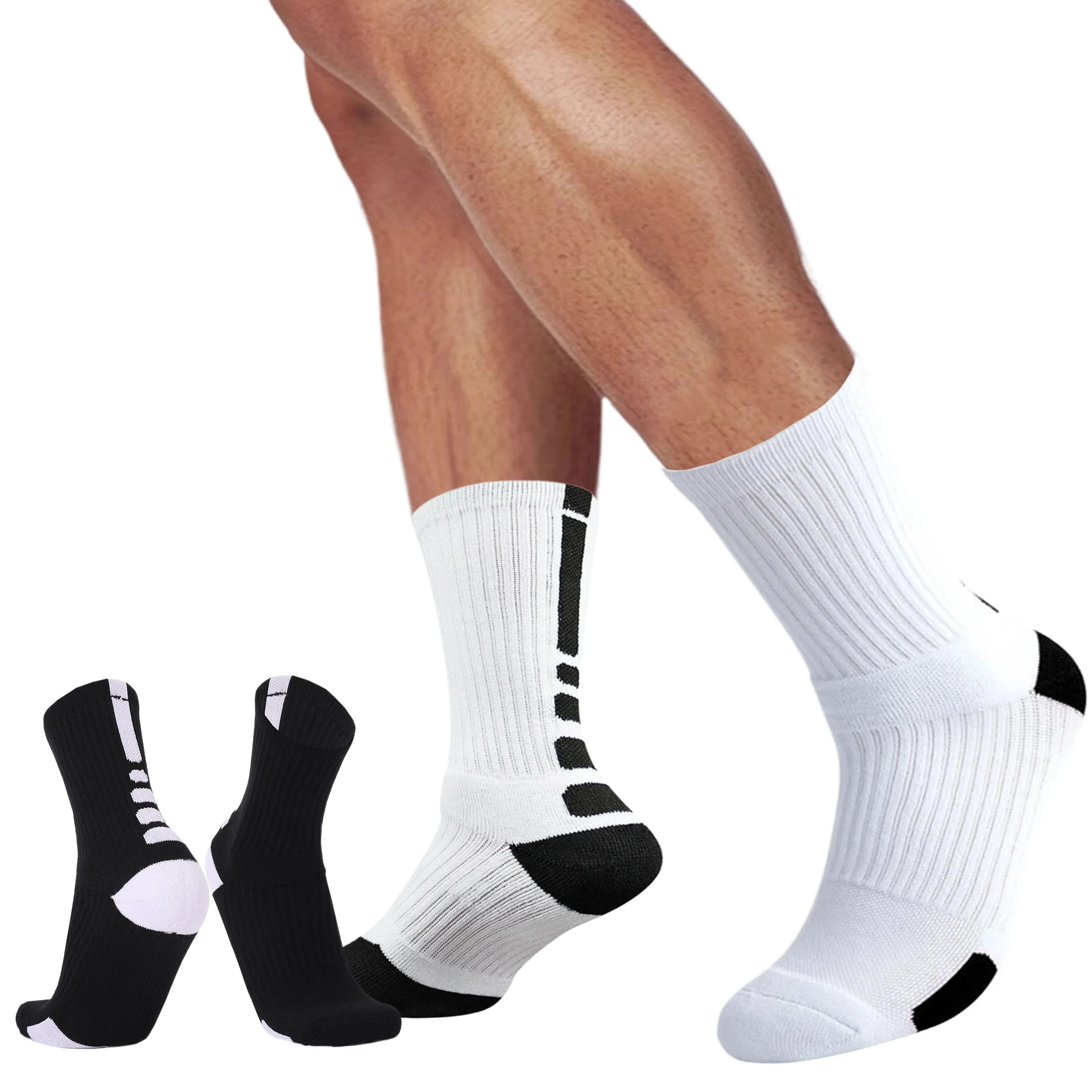 Chaussettes d'équipage athlétiques pour Skateboard, fond de serviette, doux et confortable, évacuation de l'humidité pour tous les sports