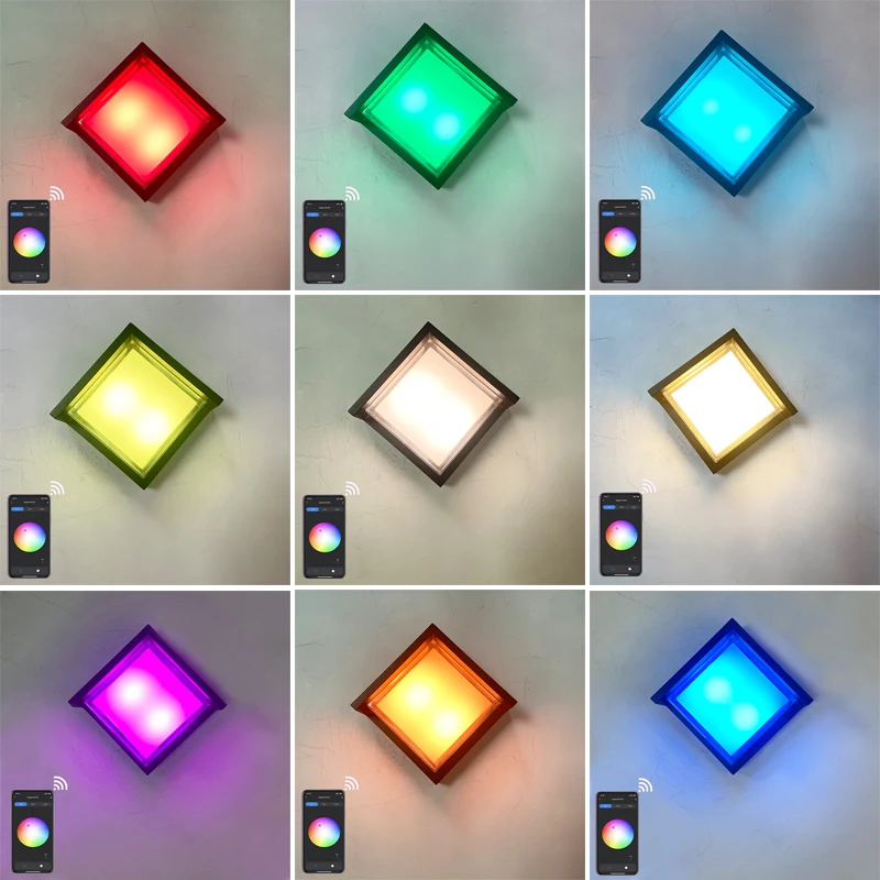 Imagem -03 - Alumínio Moderna Impermeável Led Garden Lamp Decoração de Parede ao ar Livre Tuya Smart Home App Controlado Rgbw Ip65 Wall Sconce 85265v