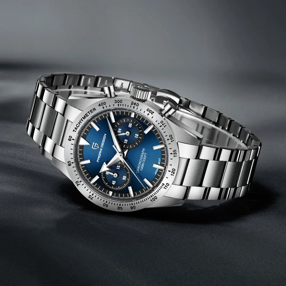 Nouvelle montre PAGANI DESIGN 2026 pour homme, style rétro avec flèche large, montre à quartz de luxe pour homme, chronographe sportif rapide, mouvement VK64, verre saphir AR, livraison locale