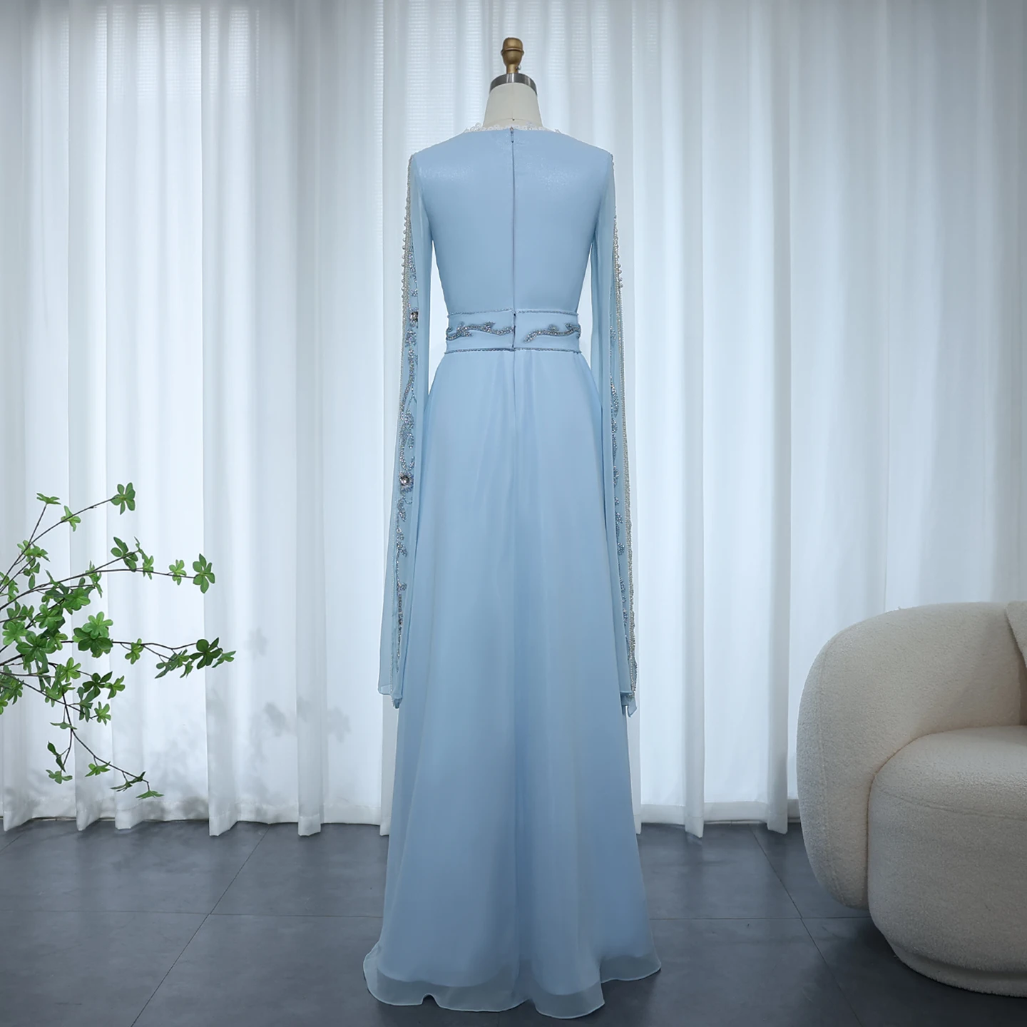 slim fit dress slacks Burgundy Frill Sleeve A Line Embroidered V Neck Turkish Kaftan Gown 42