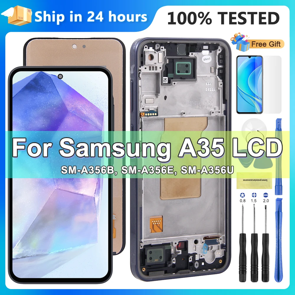 6.6 "nuovo testato per Samsung A35 5G LCD A356B A356E Display Touch Screen Digitizer Assembly per Samsung A356E/DS A356B/DS LCD