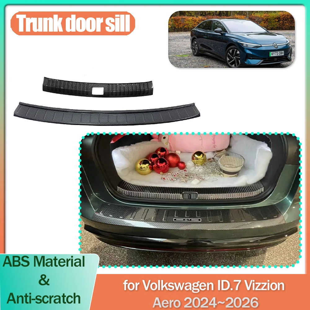 

Порог багажника автомобиля для Volkswagen VW ID.7 Vizzion Aero 2024~2026 пороговая защитная пластина декоративные полоски наклейки аксессуары