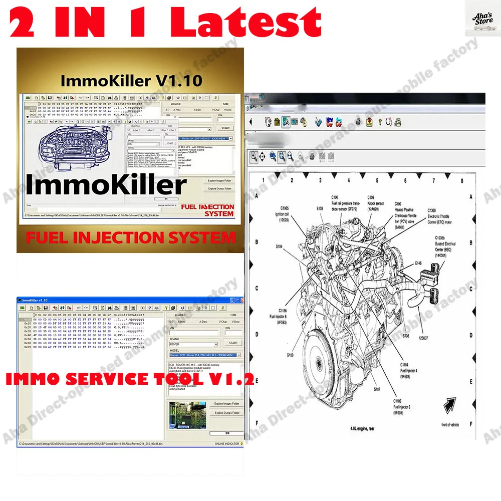 

IMMO SERVICE TOOL V1.2 Car accessories Immo Off Software + ImmoKiller V1.10 obd2 scanner IMMO Off Software v1.1 ECU Programmer