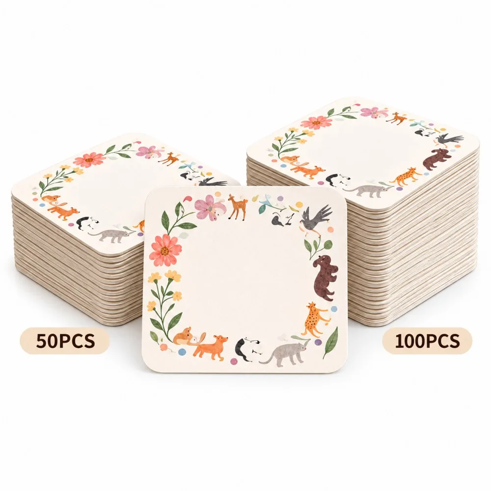 Custom Paper Coasters Personalized Logo Drink Mats 250gsm Absorbent Cardstock for Coffee Bar Hotel Restaurant Party Table Decor