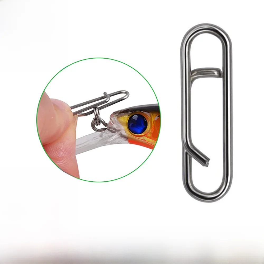 DNDYUJU-Pesca Interlock Snap Clips rápidos, aço inoxidável, barril giratório, Lure gancho, conector,