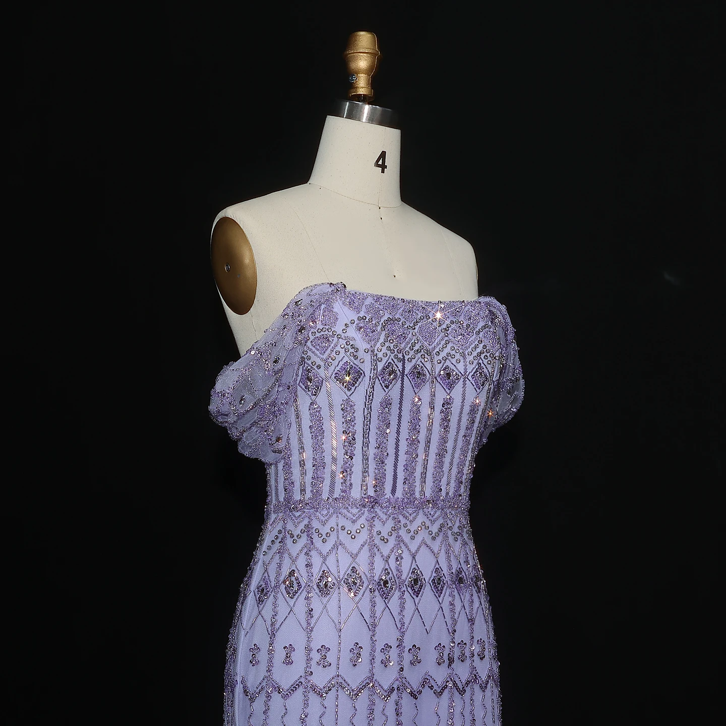 Sharon Said Luxuriöses Dubai Grünes Meerjungfrauenkleid Arabisches Abendkleid Fliederfarbene Flügelärmel 2026 Damen Hochzeitsfeierkleider SS291 Maßanfertigung – Detail 26