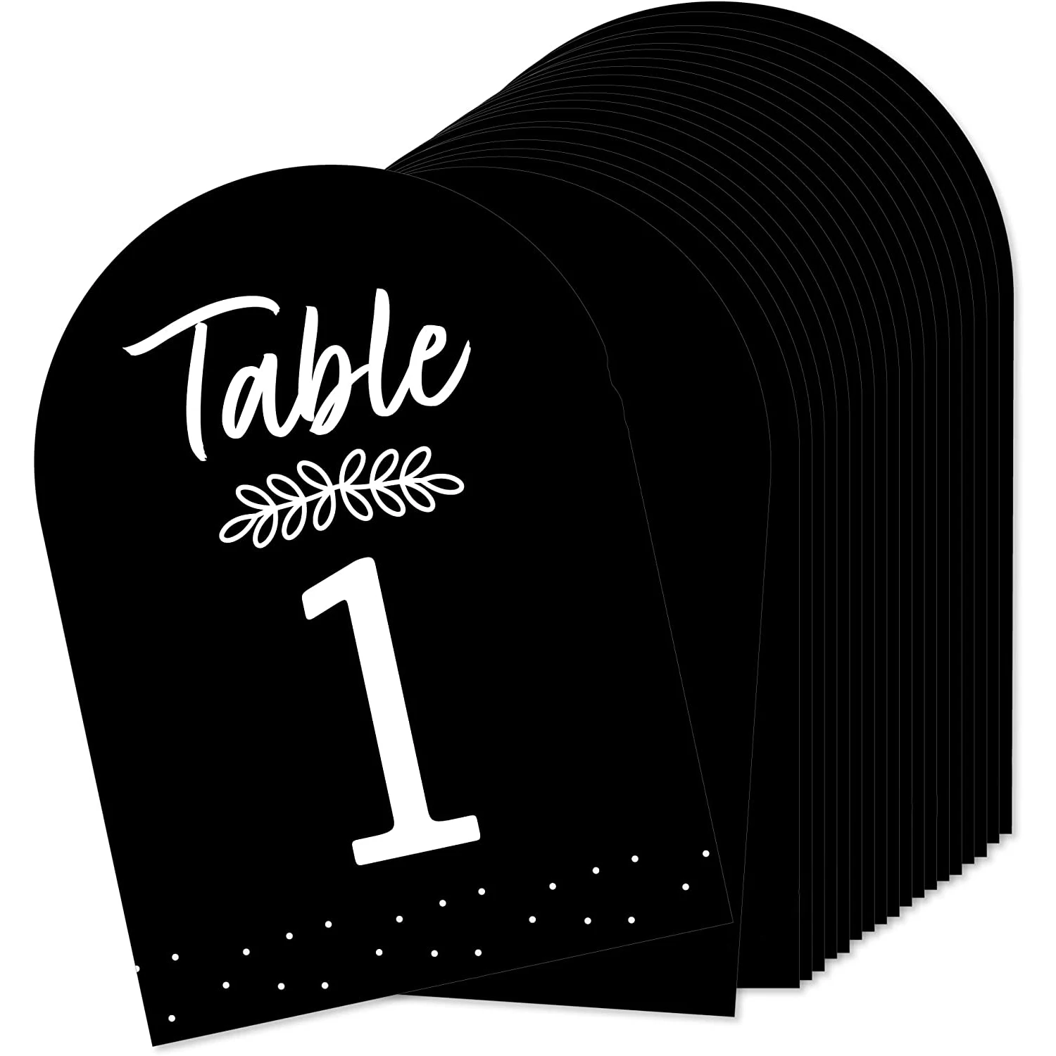 Blank Black Acrylic Table Number Sign,Arched Wedding Sign DIY Place Card Plate for Reception, Decor, Party, Anniversary, Event