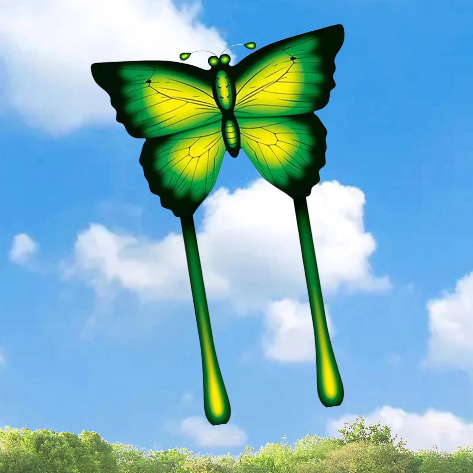 ผีเสื้อ Kite Easy TO Fly แบบพกพาของเล่นกลางแจ้งที่สวยงาม Kites 100M Line Handle รวมสําหรับ Beach Holiday กลางแจ้ง