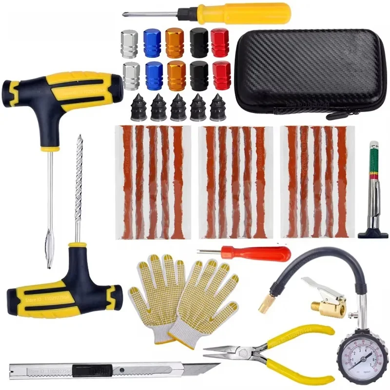 Auto Reifen Reparatur Kit Punktion Stecker Werkzeuge Reifen Punktion Notfall für Reifen Streifen Rühren Kleber Reparatur Tool Kit Auto Zubehör