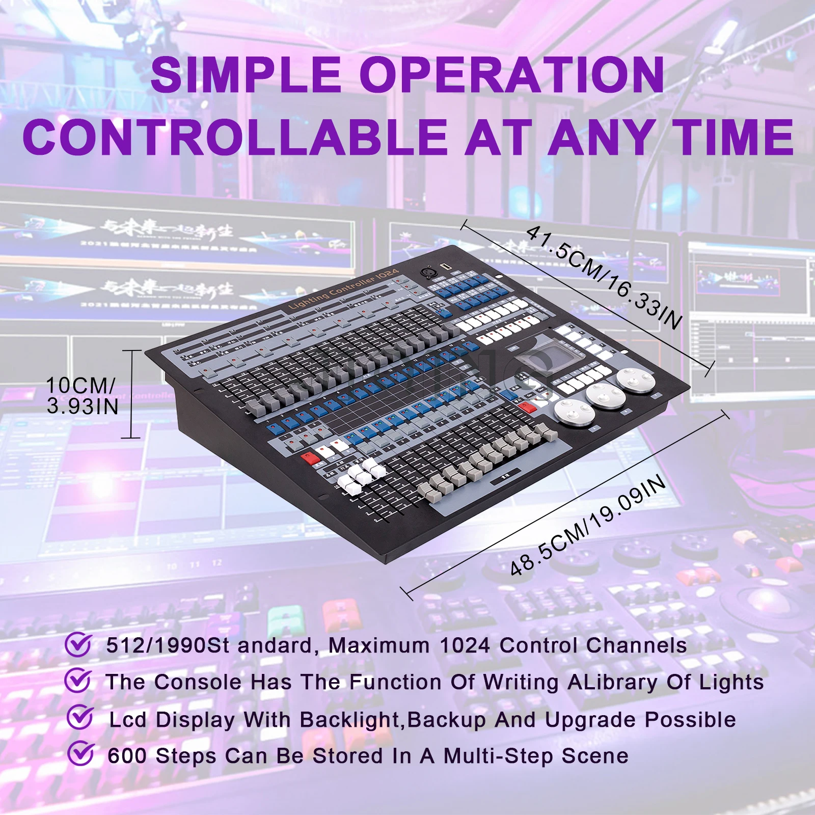 POLET 1024 DMX Console With Weddings Concer DJ Controller DMX512 Moving Head Light Par Light Series Stage Equipment KTVDJ Club