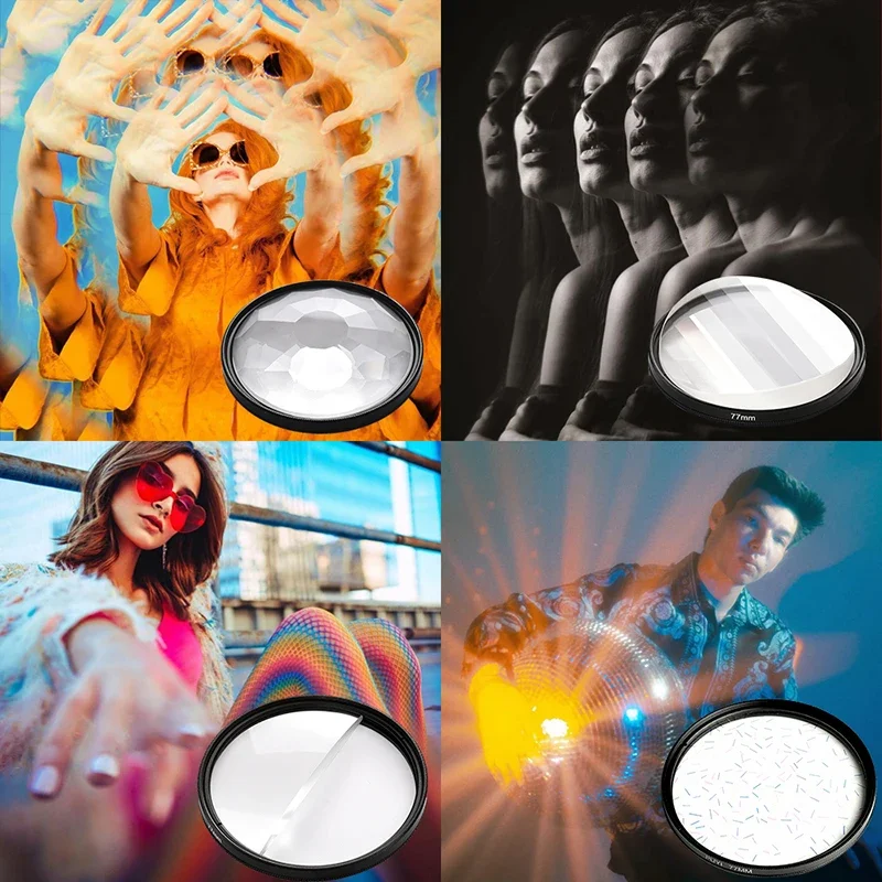77mm delikatne filtry kalejdoskopowe, dzielony filtr dioptrii Fx, akcesoria fotograficzne z efektami specjalnymi, pryzmaty obiektywu lustrzanki cyfrowej — zdjęcie produktu 7
