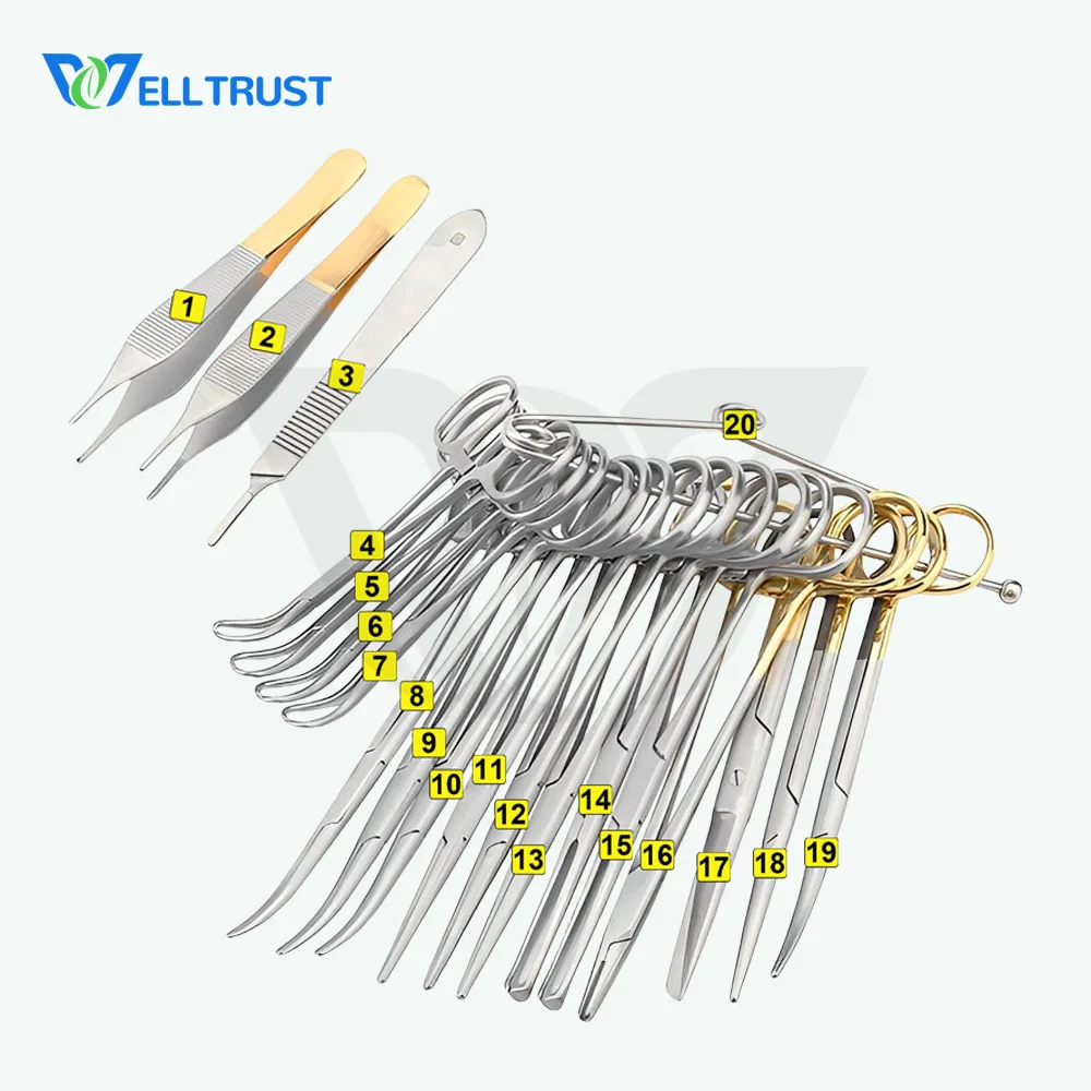 Imagem -03 - Instrumento de Tecido Macio Veterinário Pequeno Animal Iastm Ferramentas Equipamentos Cirúrgicos Pet Cirurgia com Tesoura Curvada e Pinça Conjunto