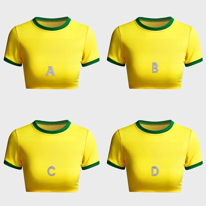 Femmes à manches courtes t-shirt été jamaïque perle lettre imprimer coupe ajustée chemises décontractées femme pulls t-shirt vêtements rue culture hauts