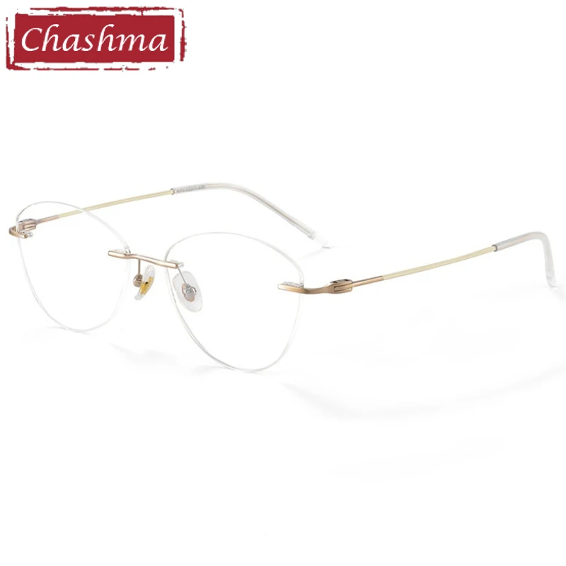 

Chashma Prescription Glasses Women Titanium Rimless Eyeglasses Frames for Recipe Eyewear Optical Lenses Myopia Men Spectacles