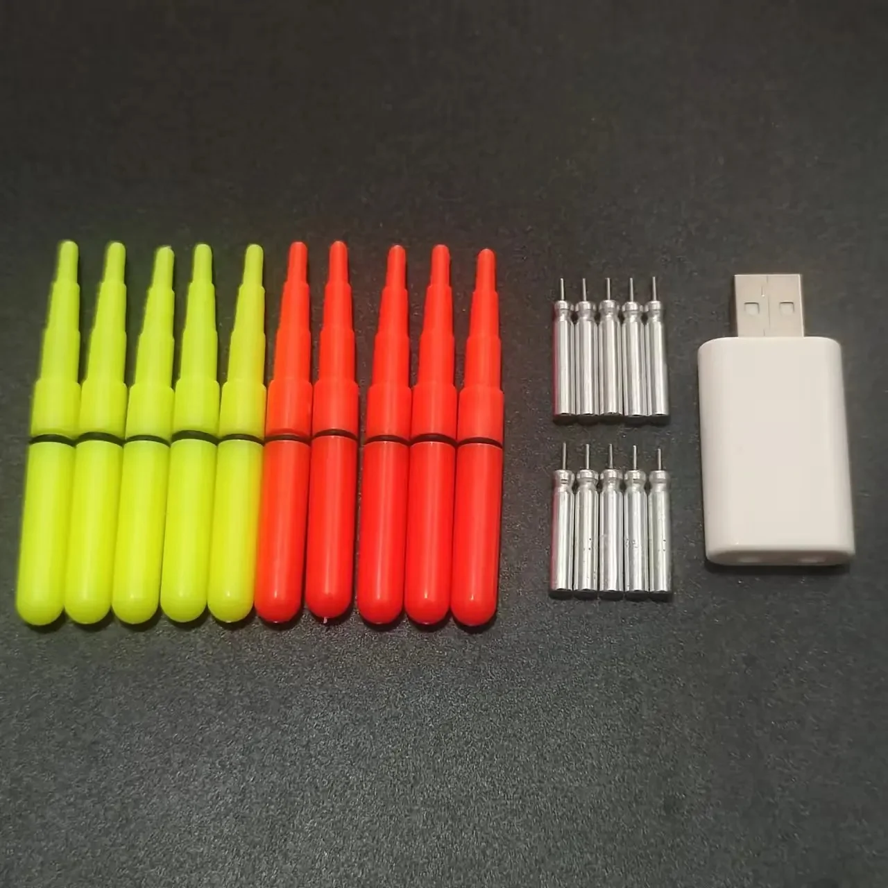 Bâton lumineux électrique avec batterie gonflable aste, lampe de pêche, matériel de pêche de nuit, flotteur Shoous, D023, lot de 10 pièces