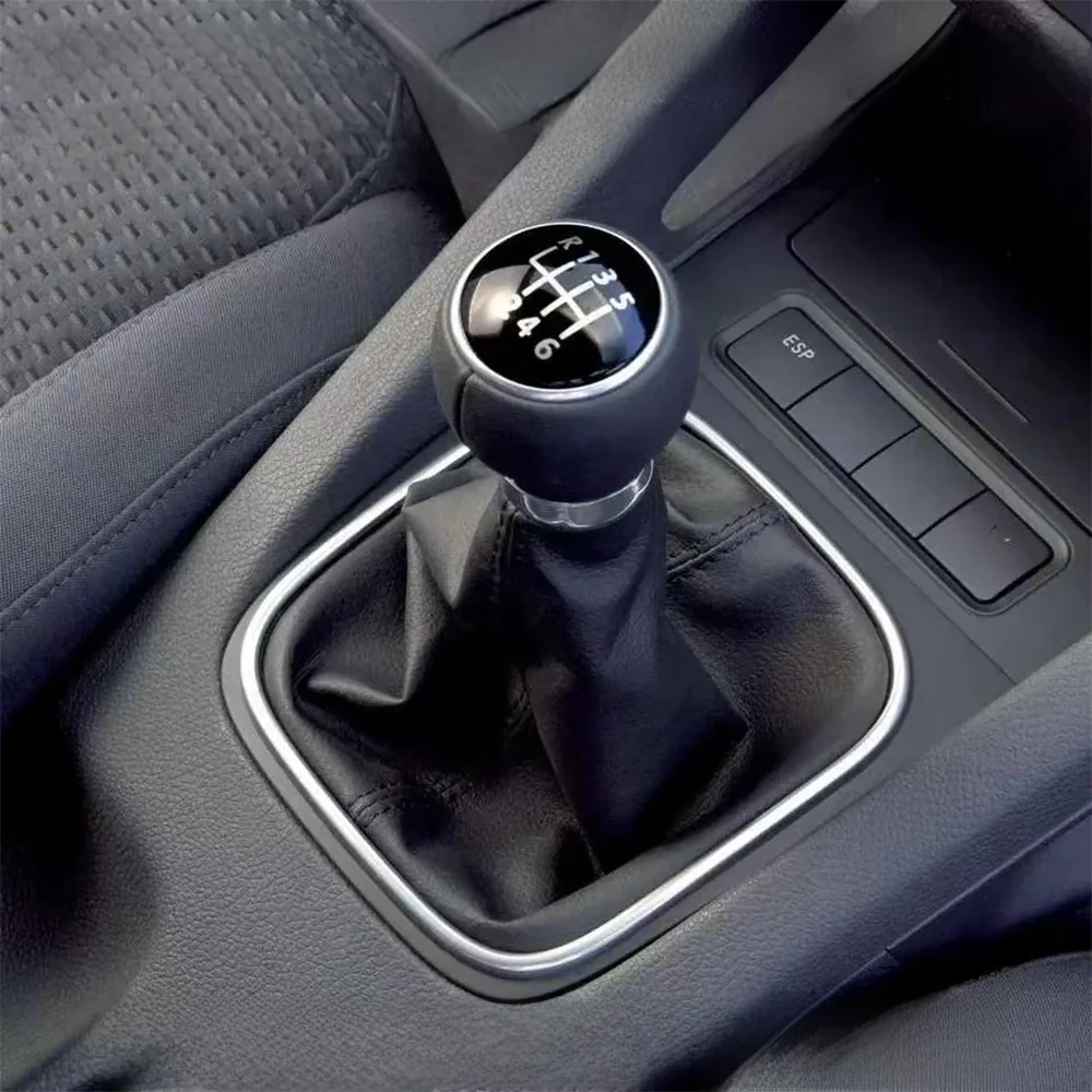 5/6 Speed Stick Schaltknauf mit Leder Boot Kragen Fall für Volkswagen VW Golf 5 V MK5 MK6 Jetta R32 2004-2014 Auto-Stying