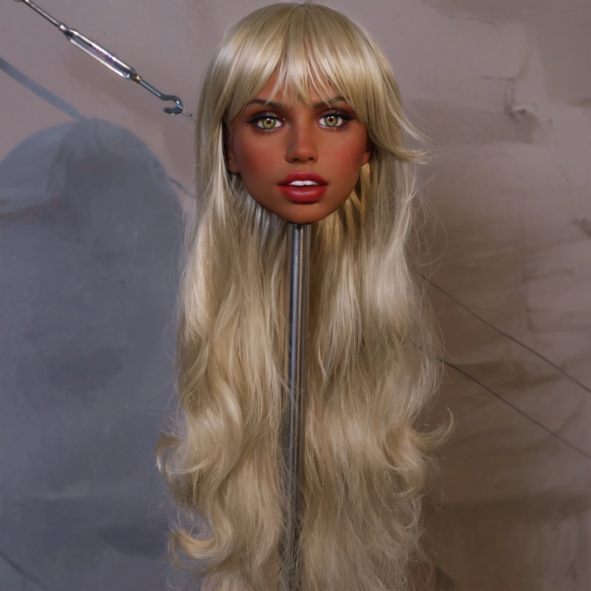 

Усовершенствованная голова-манекен для макияжа с креплением M16, встроенным черепом и съемным париком (включая волосы и голубые глаза), одинарная голова.