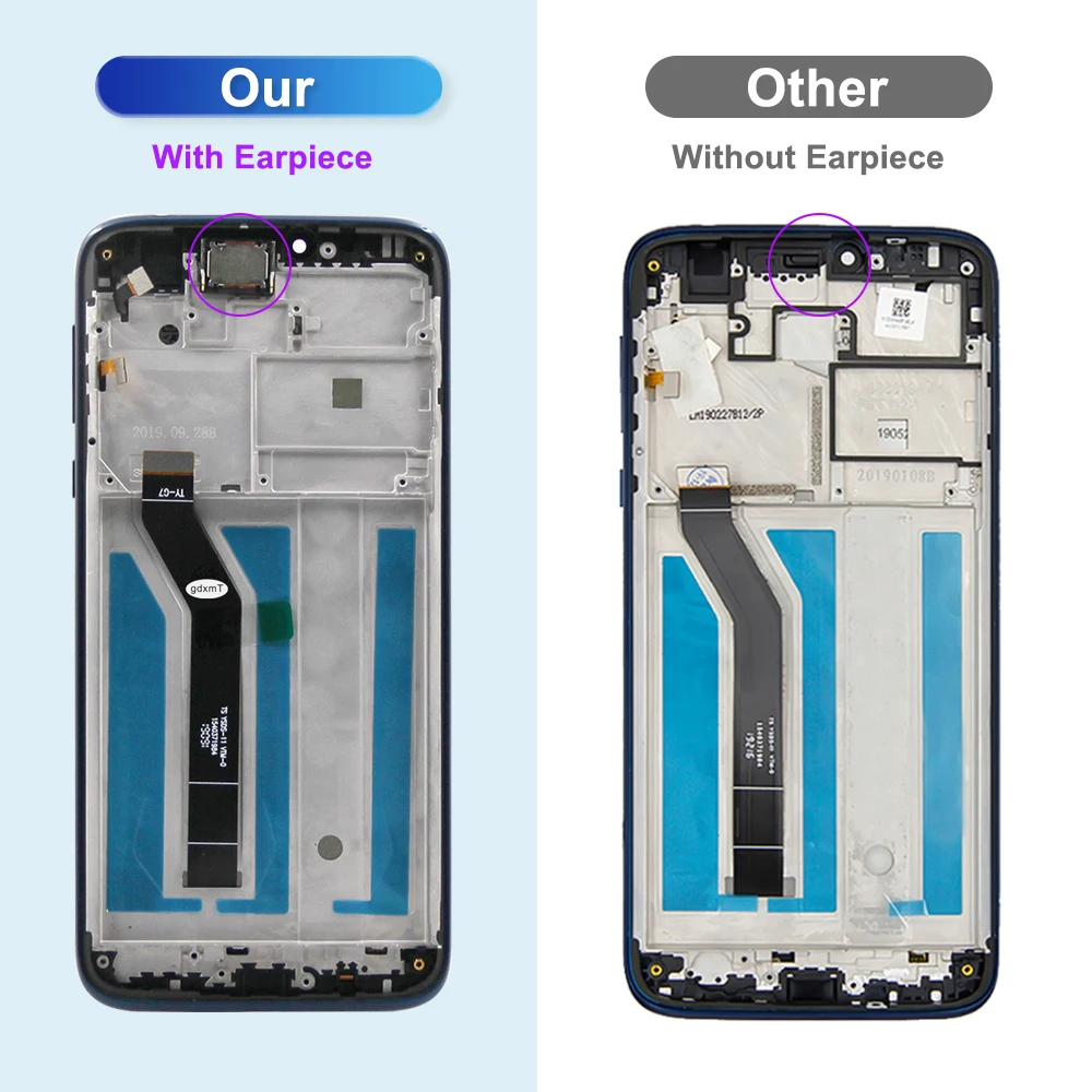 For Motorola Moto G7 Power LCD Display Touch Digiziter Assembly Replacement For Moto G7 Power XT1955, XT1955-4 Screen