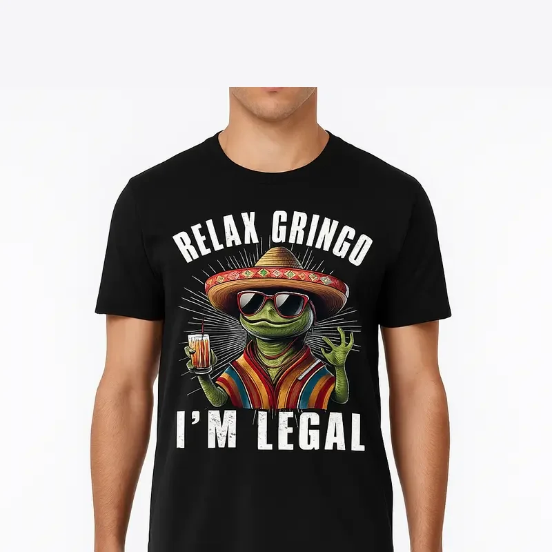 Chemise drôle 100% coton chemises unisexes-coton à manches courtes Relax Gringo je suis légal lézard mexicain T-Shirt drôle pour hommes femmes