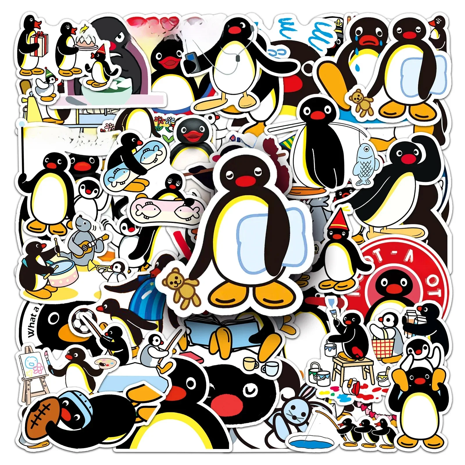 50 stuks leuke Pingu stickers Pingu DIY stickers scrapbooking telefoon bagage skateboard waterdichte stickers - afbeelding 2