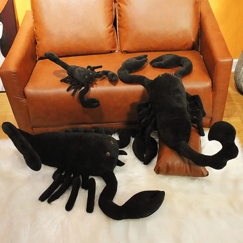 Simulation Black Scorpion Stuffed Animal, Soft Creeping Toys, Unique Plushie Model Dolls Collection For Vintage Halloween