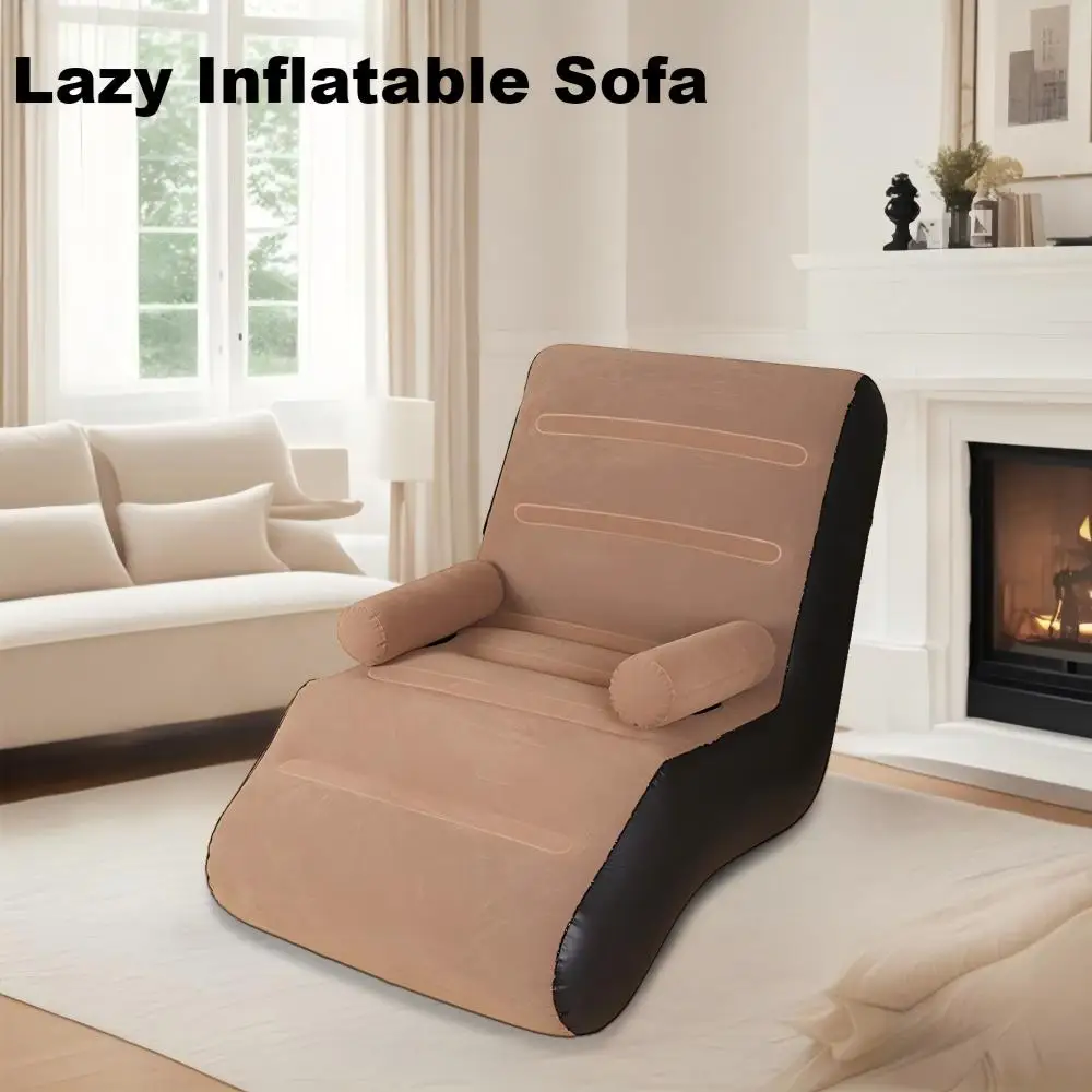 Sofá perezoso, tumbona inflable en forma de S, sofá de aire plegable, sofá inflable para interiores y exteriores para dormitorio, viaje, Camping y playa