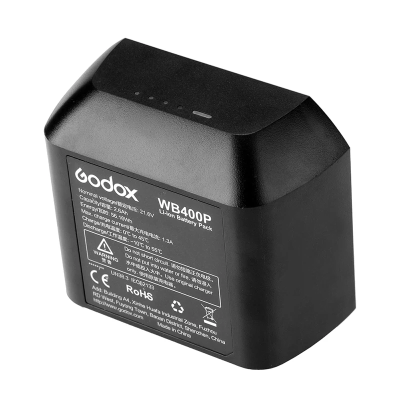 Godox AD400PRO WB400P Li-ion Battery External Flash Light Camera Lamp Power Battery Backup