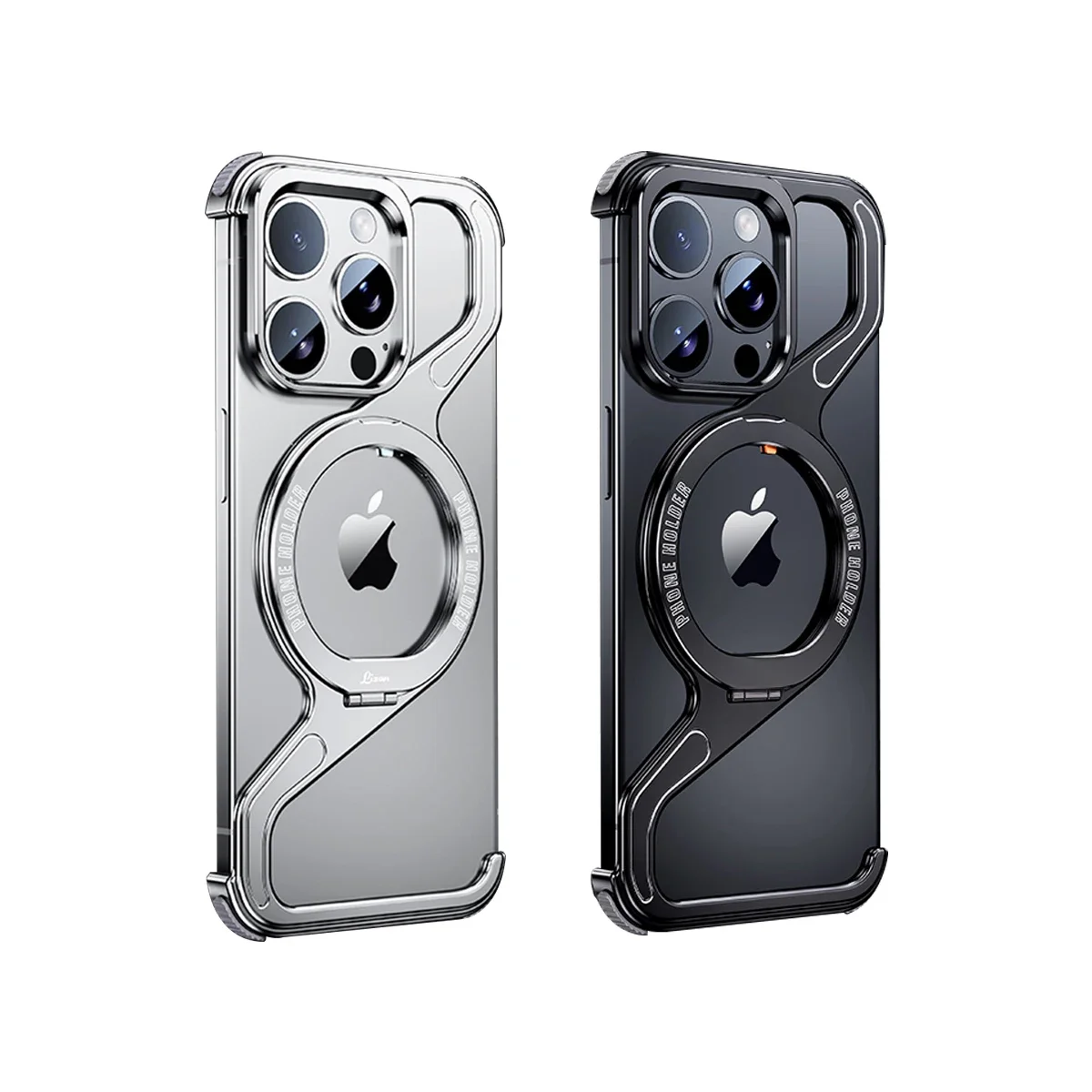 Stilvolle neue z-förmige Metall lünette Falls chutz hülle für iPhone 14 15 Pro Max mit 360 °