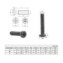 650pcs Cross Recessed Screws Kit M1.4 M1.7 M2 #4