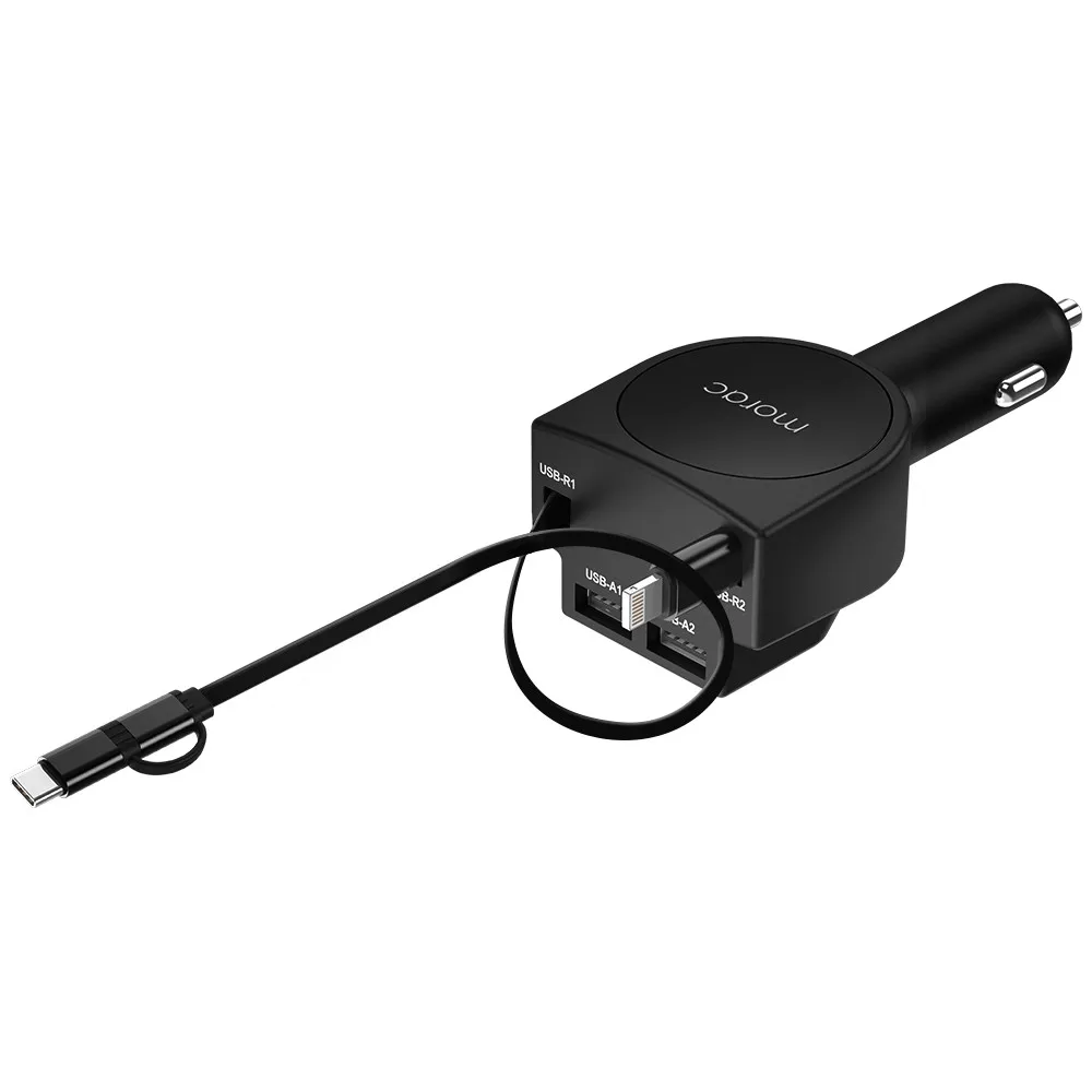 morac 모락 네다 R5 5in1 차량용 릴 고속 멀티 충전기 USB C타입 시거잭 시가잭