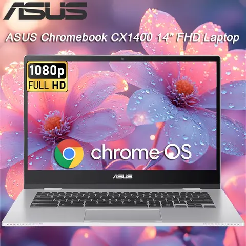 ASUS Chromebook CX1400 14-Zoll-FHD-Laptop, Intel Celeron N4500, 4 GB RAM, bis zu 320 GB Speicher (64 GB eMMC + 256 GB Micro SD), Chrome OS