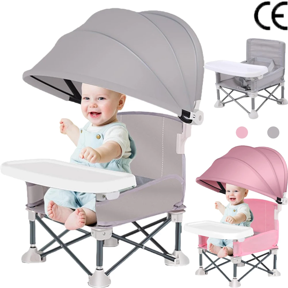 Portable Baby Feeding Chair folk dressed with suntrade feeling Chair and Removable Tray for Traveling Lawn Beach Outdoor