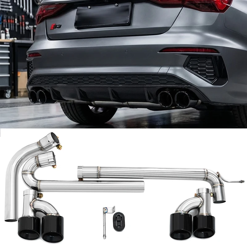 Edelstahl Auto Auspuff Spitze Für Audi A3 Sportback 2021-2025 Bis Zu S3 Quad Look Schalldämpfer Tipps Auspuffrohr düse Tuning
