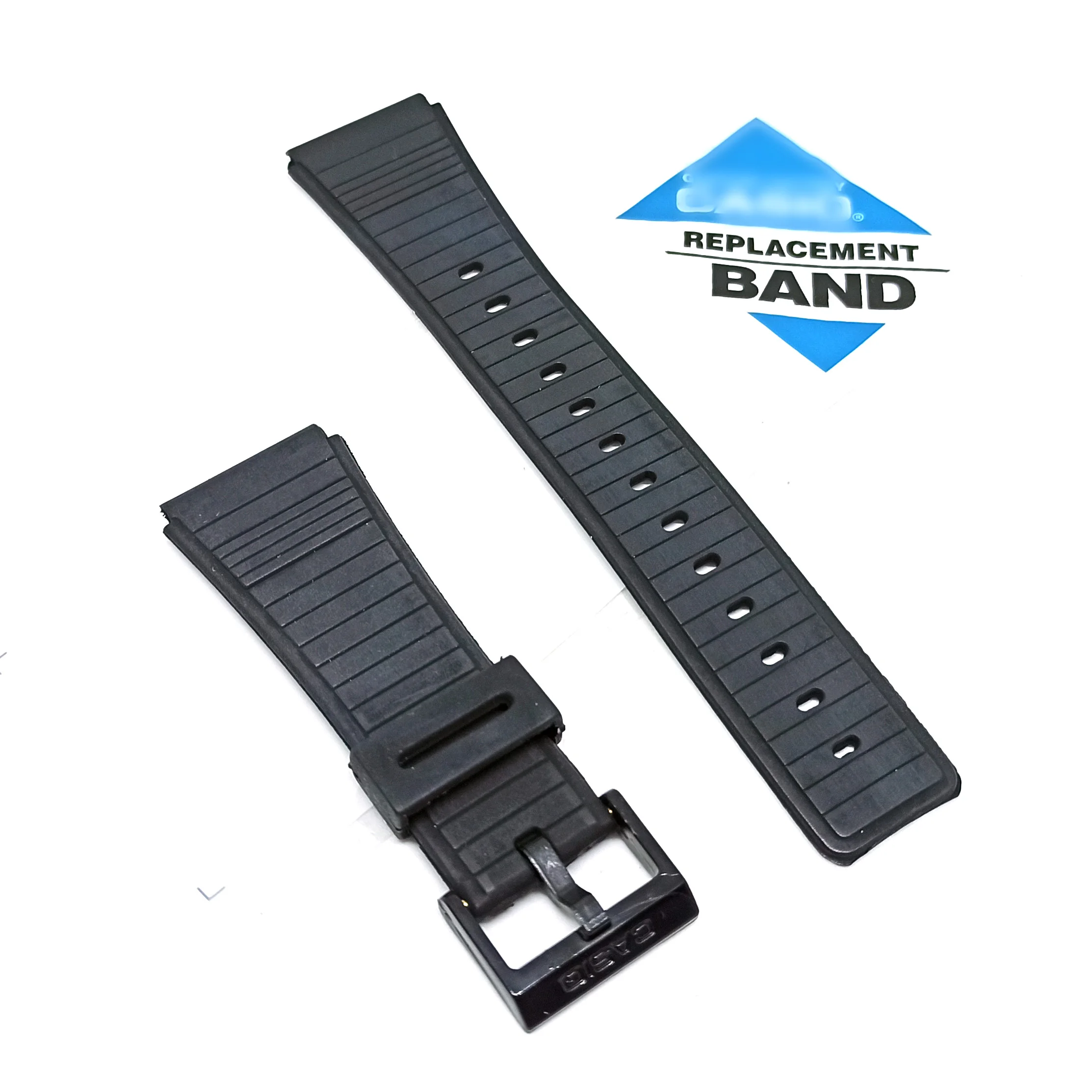 Fits/For Casio DataBank DBC-60 , DBC-61 , DBC-62 , DBC-80 , DBX-102 , DCC-32 , SDB-610 - 22mm Black Rubber Replacement Watch Ban