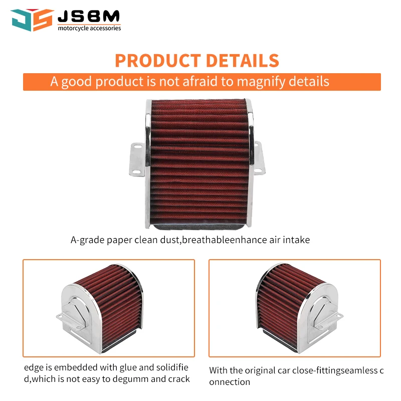 JSBM High Performance Air Filter For Honda CB500 CB500F CB500X CBR500R ABS 7211-MGZ-D00 17211-MJW-J00 CB400 CB 400 500 500F 500X