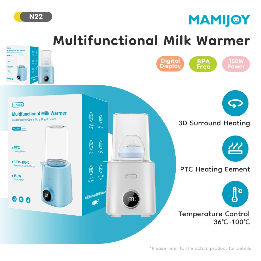 MAMIJOY سخان زجاجات الأطفال متعدد الوظائف 36-100 °   سخان طعام قابل للتعديل معقم لتدفئة الحليب وتحكم دقيق في درجة الحرارة N22